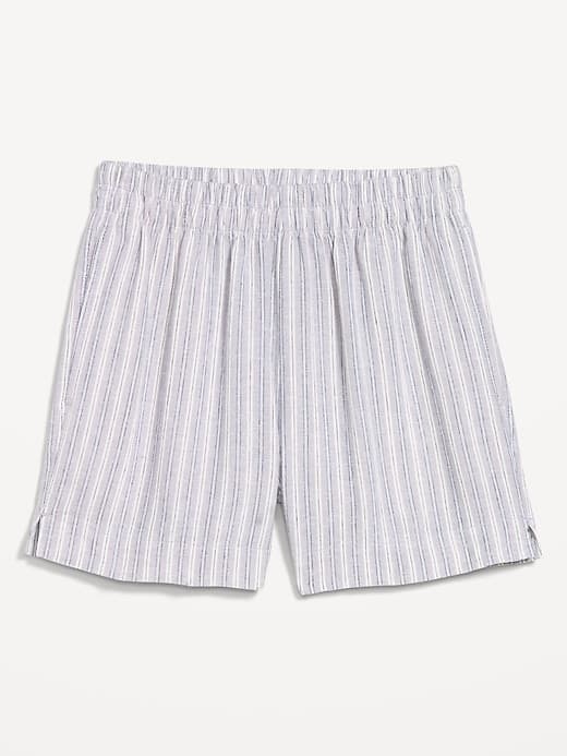 High-Waisted Linen-Blend Shorts -- 3.5-inch inseam — view 3