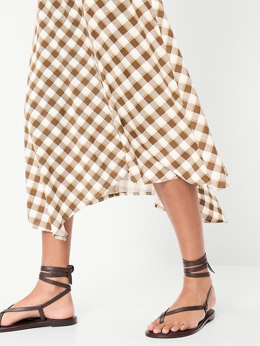 Fit & Flare Tie-Back Asymmetrical Midi Dress — view 3